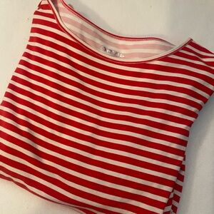 Orvis Red and White Striped Shirt‎ Size Small